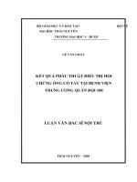 Kết quả phẫu thuật điều trị hội chứng ống cổ tay tại bệnh viện trung ương quân đội 108 