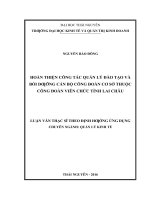 Hoàn thiện công tác quản lý đào tạo và bồi dưỡng cán bộ công đoàn cơ sở thuộc công đoàn viên chức tỉnh lai châu​ 