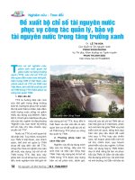 Đề xuất bộ chỉ số tài nguyên nước phục vụ công tác quản lý, bảo vệ tài nguyên nước trong tăng trưởng xanh