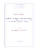Tóm tắt luận án Tiến sĩ Quản trị kinh doanh: Ảnh hưởng của đặc điểm và năng lực kinh doanh của doanh nhân đến hoạt động kinh doanh của các doanh nghiệp nhỏ và vừa trong lĩnh vực