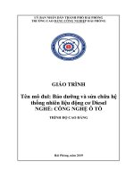Giáo trình Bảo dưỡng và sửa chữa hệ thống nhiên liệu động cơ Diesel (Ngành:Công nghệ ô tô) - CĐ Công nghiệp Hải Phòng