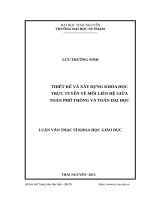 Thiết kế xây dựng khóa học trực tuyến về mối liên hệ giữa toán đại học và toán phổ thông 