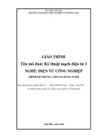 Giáo trình Kỹ thuật mạch điện tử 1 (Nghề: Điện tử công nghiệp) - CĐ Công nghiệp và Thương mại
