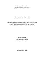 Chế tạo và khảo sát tính chất quang của thủy tinh zinc lithium telluroborate pha tạp EU3 