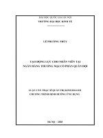 Tạo động lực cho nhân viên tại ngân hàng thương mại cổ phần quân đội​ 