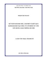 Kế toán doanh thu, chi phí và xác định kết quả kinh doanh tại công ty cổ phần tư vấn xây dựng giao thông hà nội 