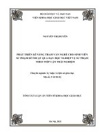 Tóm tắt Luận án Tiến sĩ Quản lý Giáo dục: Phát triển kĩ năng tham vấn nghề cho sinh viên sư phạm kĩ thuật qua dạy học nghiệp vụ sư phạm theo tiếp cận trải nghiệm