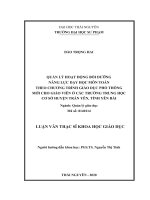 Quản lý hoạt động bồi dưỡng năng lực dạy học môn toán theo chương trình giáo dục phổ thông mới cho giáo viên ở các trường trung học cơ sở huyện trấn yên, tỉnh yên bái​ 