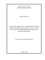 Luận văn Thạc sĩ Sư phạm Vật lí: Xây dựng hệ thống bài tập và hướng dẫn hoạt động giải bài tập chương Động lực học vật rắn Vật lí 12 (nâng cao) nhằm bồi dưỡng học sinh giỏi Vật lí