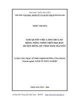 Giải quyết việc làm cho lao động nông thôn trên địa bàn huyện đồng hỷ tỉnh thái nguyên 