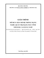 Giáo trình Bảo trì hệ thống mạng (Nghề: Quản trị mạng máy tính) - CĐ Công nghiệp và Thương mại