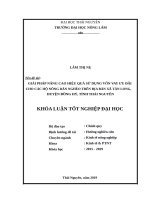 Giải pháp nâng cao hiệu quả sử dụng vốn vay ưu đãi cho các hộ nông dân nghèo trên địa bàn xã tân long, huyện đồng hỷ, tỉnh thái nguyên​ 
