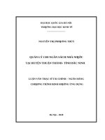 Quản lý chi ngân sách nhà nước tại huyện thuận thành   tỉnh bắc ninh​ 