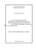 Quản lý hoạt động dạy học môn giáo dục thể chất đáp ứng yêu cầu chương trình giáo dục phổ thông mới ở các trường trung học cơ sở huyện lục nam, tỉnh bắc gian​ 
