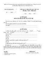 Mẫu Quyết định đình chỉ giải quyết vụ án dân sự (dành cho Thẩm phán)