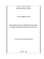 Phát triển năng lực mô hình hóa toán học cho học sinh trong dạy học đại số lớp 7​ 