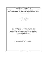 Luận văn Thạc sĩ Kinh tế: Giải pháp quản lý rủi ro tác nghiệp tại Ngân hàng TMCP Ngoại thương Việt Nam