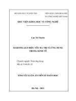 Tóm tắt Luận án Tiến sĩ Toán học: Martingale hiệu yếu đa trị và ứng dụng trong kinh tế