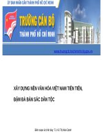 XÂY DỰNG nền văn hóa VIỆT NAM TIÊN TIẾN, đậm đà bản sắc dân tộc 