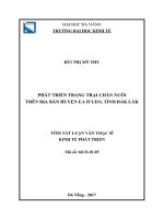 Tóm tắt Luận văn Thạc sĩ Kinh tế phát triển: Phát triển trang trại chăn nuôi trên địa bàn huyện Ea H’leo, tỉnh Đắk lắk