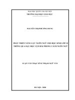 Phát triển năng lực ngôn ngữ cho học sinh lớp 10 thông qua dạy học cụm bài phong cách ngôn ngữ​ 