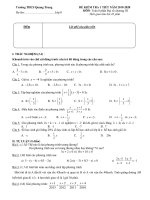 Đề kiểm tra 1 tiết học kì 2 môn Toán (Đại số) lớp 8 năm 2019-2020 có đáp án – THCS Quang Trung