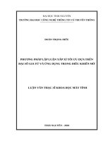 Phương pháp lập luận xấp xỉ tối ưu dựa trên đại số gia tử và ứng dụng trong điều khiển mờ 