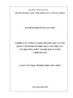 Nghiên cứu công cụ khai phá dữ liệu và ứng dụng vào đánh giá hiệu quả làm việc của cán bộ công chức tại bộ nội vụ nước CHDCND lào​ 