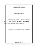 Tổ chức thực hiện quy chế dân chủ ở các trường trung học phổ thông huyện hoành bồ, tỉnh quảng ninh 