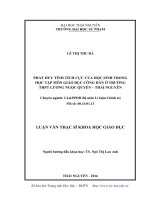 Phát huy tính tích cực của học sinh trong học tập môn giáo dục công dân ở trường THPT lương ngọc quyến   thái nguyên​ 