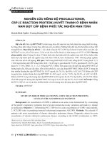 Nghiên cứu nồng độ procalcitonin, CRP (C reaction protein) huyết thanh ở bệnh nhân nam đợt cấp bệnh phổi tắc nghẽn mạn tính