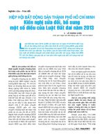 Hiệp hội Bất động sản thành phố Hồ Chí Minh kiến nghị sửa đổi, bổ sung một số điều của Luật Đất đai năm 2013