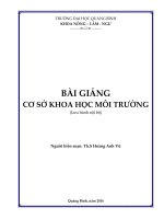 Bài giảng Cơ sở khoa học môi trường - ĐH Quảng Bình