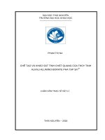 Chế tạo và khảo sát tính chất quang của thủy tinh alkali alumino borate pha tạp sm3+ 