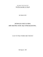 Đánh giá chất lượng môi trường nước mặt tỉnh hải dương 