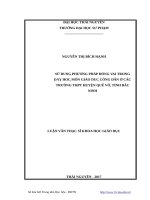 Luận văn thạc sĩ sử dụng phương pháp đóng vai trong dạy học môn giáo dục công dân ở các trường trung học phổ thông huyện quế võ, tỉnh bắc ninh​ 