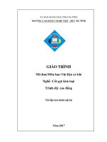 Giáo trình Vật liệu cơ khí (Nghề: Cắt gọt kim loại) - CĐ Nghề Việt Đức, Hà Tĩnh