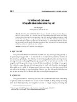 Tư tưởng Hồ Chính Minh về quyền bình đẳng của phụ nữ