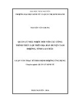 Luận văn thạc sĩ quản lý nhà nước đối với các công trình thủy lợi trên địa bàn huyện tam đường, tỉnh lai châu 