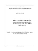 Luận văn thạc sĩ nâng cao chất lượng nguồn nhân lực tại ngân hàng TMCP hàng hải việt nam   chi nhánh thái nguyên 