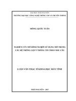 Luận văn thạc sĩ nghiên cứu mô hình người sử dụng mở trong các hệ thống gợi ý thông tin theo nhu cầu 