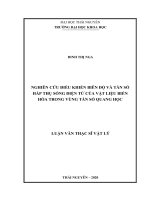 Luận văn thạc sĩ nghiên cứu điều khiển biên độ và tần số hấp thụ sóng điện từ của vật liệu biến hóa trong vùng tần số quang học​ 
