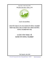 Luận văn thạc sĩ chuyển dịch cơ cấu kinh tế nông nghiệp trên địa bàn thị xã phổ yên theo hướng nông nghiệp đô thị 