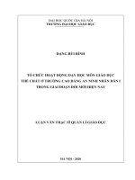 (Luận văn thạc sĩ) tổ chức hoạt động dạy học môn giáo dục thể chất ở trường cao đẳng an ninh nhân dân i trong giai đoạn đổi mới hiện nay​ 
