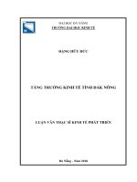 Tăng trưởng kinh tế tỉnh đắk nông 