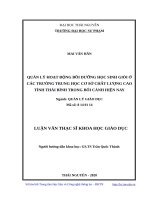 Luận văn thạc sĩ quản lý hoạt động bồi dưỡng học sinh giỏi ở các trường trung học cơ sở chất lượng cao tỉnh thái bình trong bối cảnh hiện nay​ 