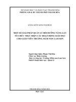 SKKN một số giải pháp quản lý bồi dưỡng năng lực tổ chức thực hiện các hoạt động giáo dục cho đội ngũ giáo viên trong trường mầm non lam sơn 