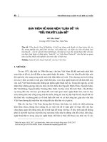 Bàn thêm về khái niệm “luận đề” và “tiểu thuyết luận đề”