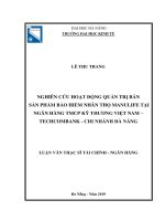 Nghiên cứu hoạt động quản trị bán hàng đối với sản phẩm bảo hiểm nhân thọ manulife tại ngân hàng TMCP kỹ thương việt nam techcombank chi nhánh đà nẵng 