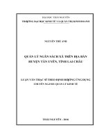 Luận văn thạc sĩ quản lý ngân sách xã trên địa bàn huyện tân uyên, tỉnh lai châu 